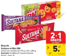 Carrefour Market Sultana et Mini BN Biscuits aanbieding