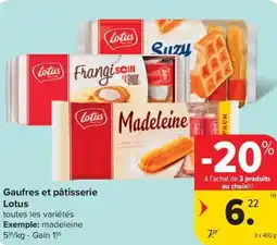 Carrefour Market Lotus Gaufres et pâtisserie aanbieding
