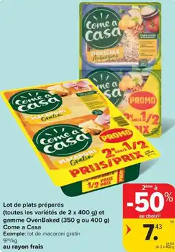 Carrefour Market Come a Casa Lot de plats préparés et gamme OvenBaked aanbieding