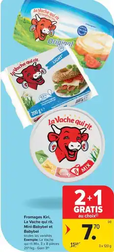 Carrefour Market Fromages Kiri, La Vache qui rit, Mini-Babybel et Babybel aanbieding