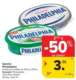 Carrefour Market Philadelphia Gamme aanbieding
