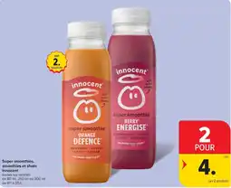 Carrefour Market Innocent Super smoothies, smoothies et shots aanbieding