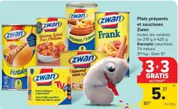 Carrefour Market Zwan Plats préparés et saucisses aanbieding