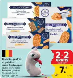 Carrefour Market Jules destrooper biscuits, gaufres et galettes aanbieding