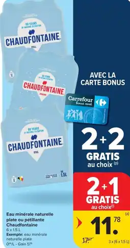 Carrefour Market Chaudfontaine Eau minérale naturelle plate ou pétillante aanbieding