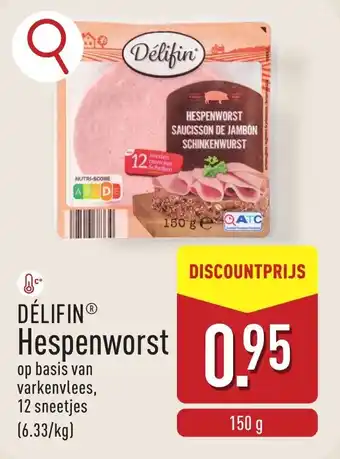 ALDI Delifin Hespenworst aanbieding