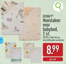 ALDI Disney Hoeslaken voor babybed aanbieding