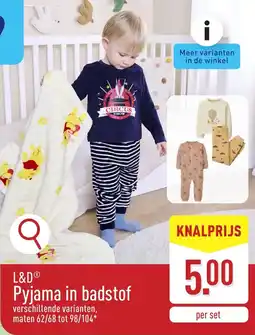 ALDI L&D Pyjama in badstof aanbieding