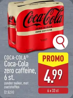 ALDI Coca-Cola zero caffeine, 6 st. aanbieding
