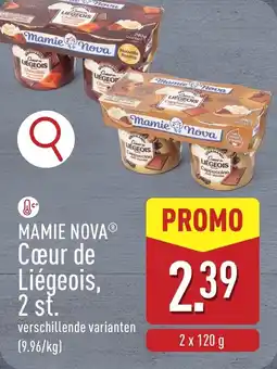 ALDI Mamie nova Cœur de Liégeois aanbieding