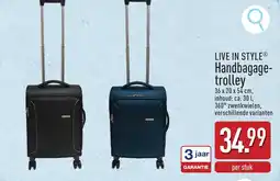 ALDI Live in style Handbagage-trolley aanbieding