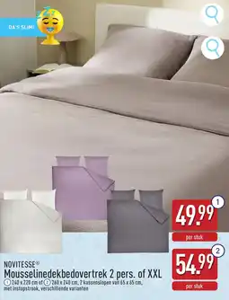 ALDI Novitesse Mousselinedekbedovertrek 2 pers. of XXL aanbieding