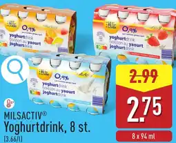 ALDI Milsactiv Yoghurtdrink, 8 st. aanbieding
