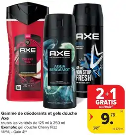 Carrefour Market Gamme de déodorants et gels douche Axe aanbieding