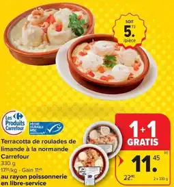 Carrefour Market Terracotta de roulades de limande à la normande Carrefour aanbieding
