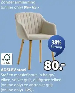Jysk Adslev stoel aanbieding