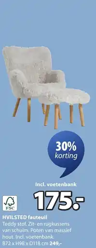 Jysk Hvilsted fauteuil aanbieding