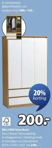 Jysk Billund kleerkast aanbieding