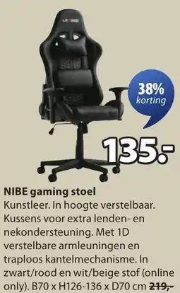 Jysk Nibe gaming stoel aanbieding