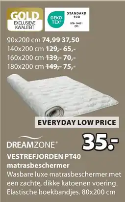 Jysk Dreamzone Vestrefjorden PT40 Matrasbeschermer aanbieding