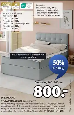 Jysk Dreamzone Tylda Storage GC50 Boxspring aanbieding
