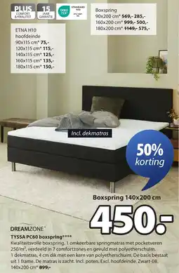 Jysk Dreamzone Tyssa PC60 Boxspring aanbieding