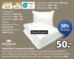 Jysk Okshornet Synthetisch Dekbed aanbieding