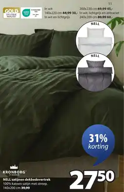 Jysk Nell Satijnen Dekbedovertrek aanbieding