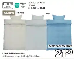 Jysk Crêpe Dekbedovertrek aanbieding