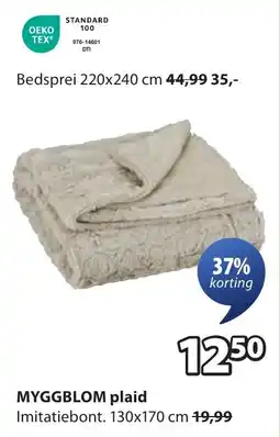 Jysk Myggblom plaid aanbieding