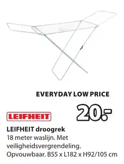 Jysk Leifheit Droogrek aanbieding