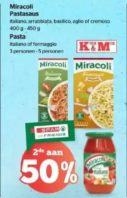 Spar Miracoli Pastasaus of Pasta aanbieding