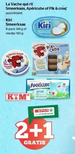Spar La Vache qui rit Smeerkaas, Apéricube of Pik & croq of Kiri Smeerkaas aanbieding