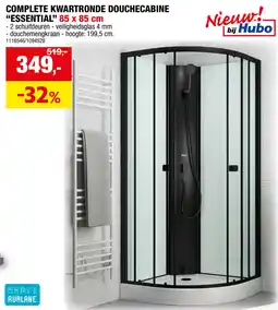 Hubo Complete kwartronde douchecabine essential aanbieding