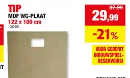 Hubo TIP MDF WC PLAAT aanbieding