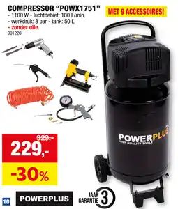 Hubo POWERPLUS Compressor powx1751 aanbieding