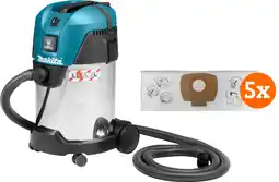 Coolblue Makita VC3011L + Makita P-72899 Stofzak (5x) aanbieding