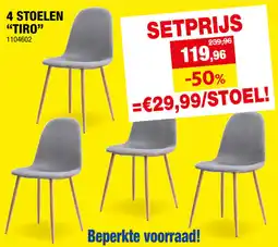 Hubo 4 stoelen Tiro aanbieding
