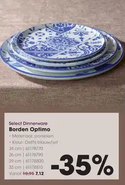 Hanos Select Dinnerware Borden Optimo aanbieding