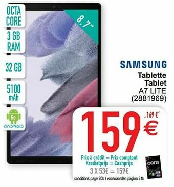 Cora Samsung tablette tablet a7 lite aanbieding
