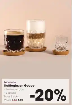 Hanos Leonardo Koffieglazen Gocce aanbieding