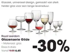 Hanos Royal Leerdam Glazenserie Gilde aanbieding