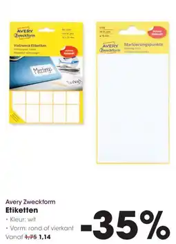 Hanos Avery Zweckform Etiketten aanbieding