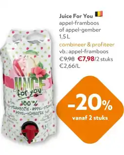 OKay Juice For You appel-framboos of appel-gember aanbieding