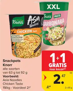 Carrefour Knorr Snackpots aanbieding