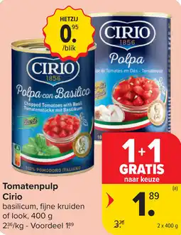 Carrefour Cirio Tomatenpulp aanbieding