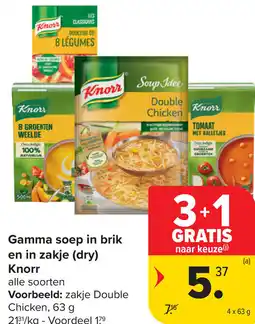 Carrefour Knorr Gamma soep in brik en in zakje (dry) aanbieding
