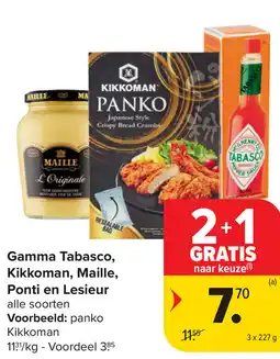 Carrefour Gamma Tabasco, Kikkoman, Maille, Ponti en Lesieur aanbieding
