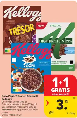 Carrefour Kellogg's Coco Pops, Trésor en Special K aanbieding