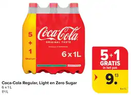 Carrefour Coca-Cola Regular, Light en Zero Sugar aanbieding